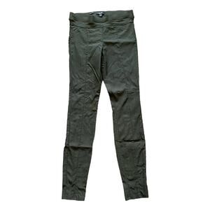 Vera Wang Dark Green Pull On Elastic Waistband Skinny Pants Sz S Stretch